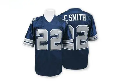 Men's Authentic Emmitt Smith Dallas Cowboys Navy Blue Throwback Jersey
