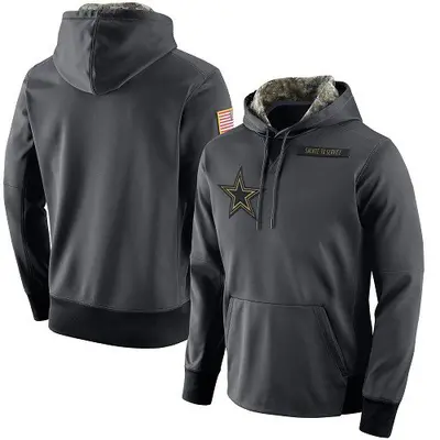 Men's Dallas Cowboys Anthracite Salute to Service Player Performance Hoodie