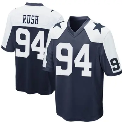 Men's Game Anthony Rush Dallas Cowboys Navy Blue Throwback Jersey