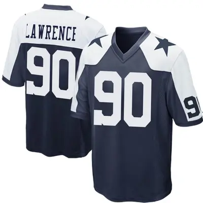 Men's Game Demarcus Lawrence Dallas Cowboys Navy Blue DeMarcus Lawrence Throwback Jersey