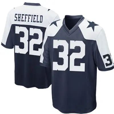 Men's Game Kendall Sheffield Dallas Cowboys Navy Blue Throwback Jersey