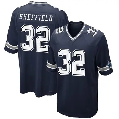 Men's Game Kendall Sheffield Dallas Cowboys Navy Team Color Jersey