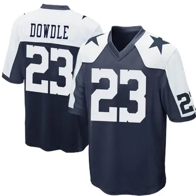 Men's Game Rico Dowdle Dallas Cowboys Navy Blue Throwback Jersey