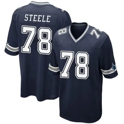 Men's Game Terence Steele Dallas Cowboys Navy Team Color Jersey