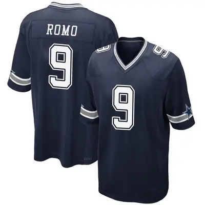 Men's Game Tony Romo Dallas Cowboys Navy Team Color Jersey