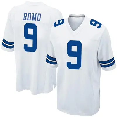 Men's Game Tony Romo Dallas Cowboys White Jersey