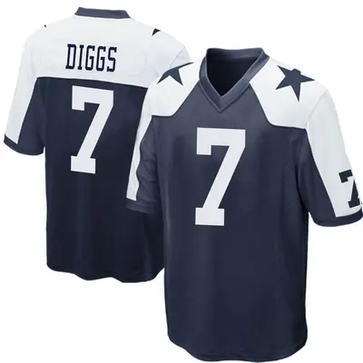 Men's Game Trevon Diggs Dallas Cowboys Navy Blue Throwback Jersey