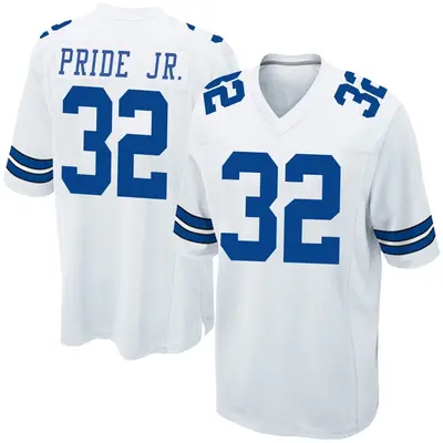 Men's Game Troy Pride Jr. Dallas Cowboys White Jersey