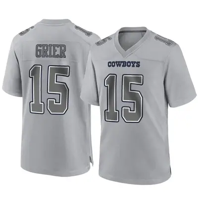 Men's Game Will Grier Dallas Cowboys Gray Atmosphere Fashion Jersey