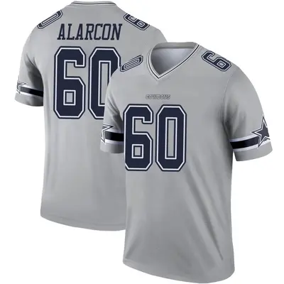 Men's Legend Isaac Alarcon Dallas Cowboys Gray Inverted Jersey