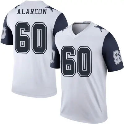 Men's Legend Isaac Alarcon Dallas Cowboys White Color Rush Jersey