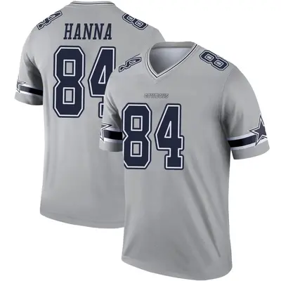 Men's Legend James Hanna Dallas Cowboys Gray Inverted Jersey