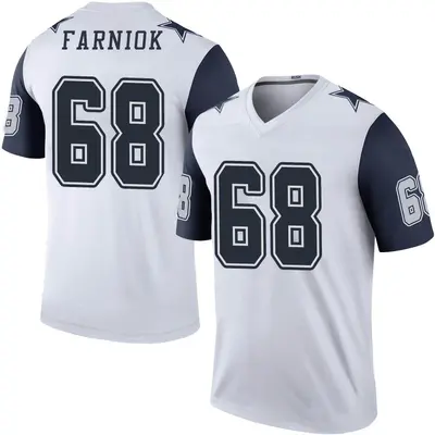 Men's Legend Matt Farniok Dallas Cowboys White Color Rush Jersey