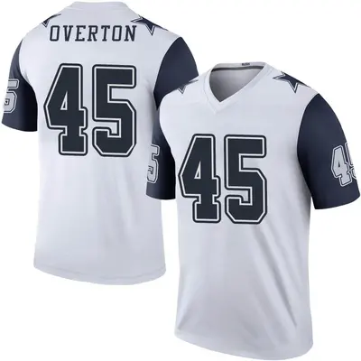 Men's Legend Matt Overton Dallas Cowboys White Color Rush Jersey