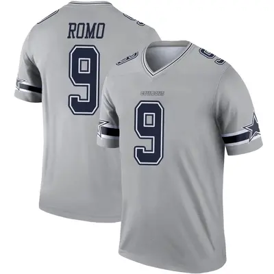 Men's Legend Tony Romo Dallas Cowboys Gray Inverted Jersey