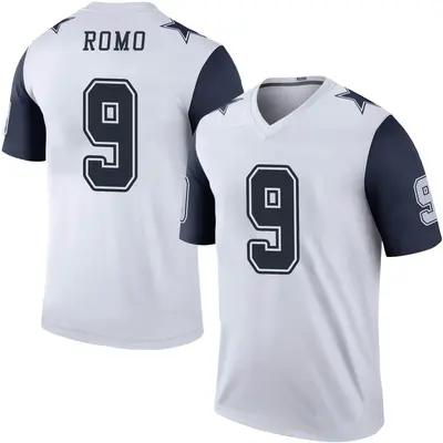 Men's Legend Tony Romo Dallas Cowboys White Color Rush Jersey