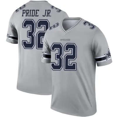 Men's Legend Troy Pride Jr. Dallas Cowboys Gray Inverted Jersey