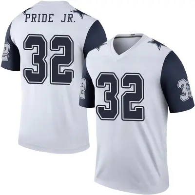 Men's Legend Troy Pride Jr. Dallas Cowboys White Color Rush Jersey