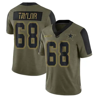 Men's Limited Alex Taylor Dallas Cowboys Olive 2021 Salute To Service Jersey