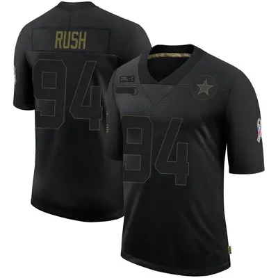Men's Limited Anthony Rush Dallas Cowboys Black 2020 Salute To Service Jersey