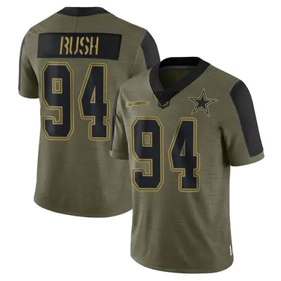 Men's Limited Anthony Rush Dallas Cowboys Olive 2021 Salute To Service Jersey