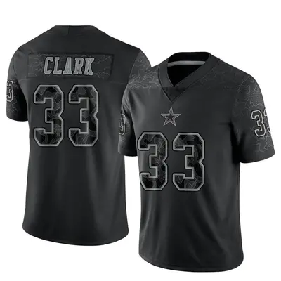 Men's Limited Damone Clark Dallas Cowboys Black Reflective Jersey