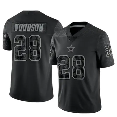 Men's Limited Darren Woodson Dallas Cowboys Black Reflective Jersey