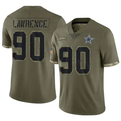 Men's Limited Demarcus Lawrence Dallas Cowboys Olive DeMarcus Lawrence 2022 Salute To Service Jersey
