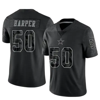 Men's Limited Devin Harper Dallas Cowboys Black Reflective Jersey