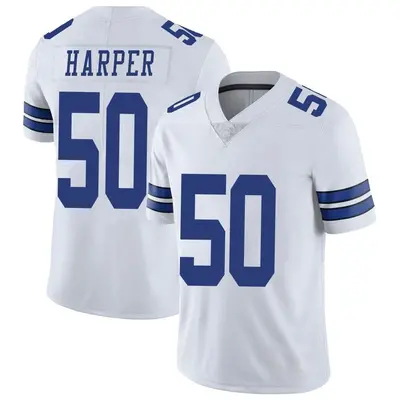 Men's Limited Devin Harper Dallas Cowboys White Vapor Untouchable Jersey