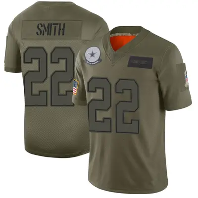 Men's Limited Emmitt Smith Dallas Cowboys Camo 2019 Salute to Service Jersey