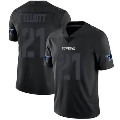 Men's Limited Ezekiel Elliott Dallas Cowboys Black Impact Jersey