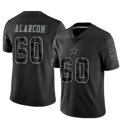 Men's Limited Isaac Alarcon Dallas Cowboys Black Reflective Jersey