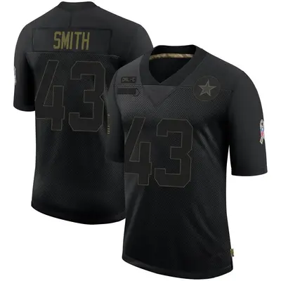 Men's Limited Ito Smith Dallas Cowboys Black 2020 Salute To Service Jersey