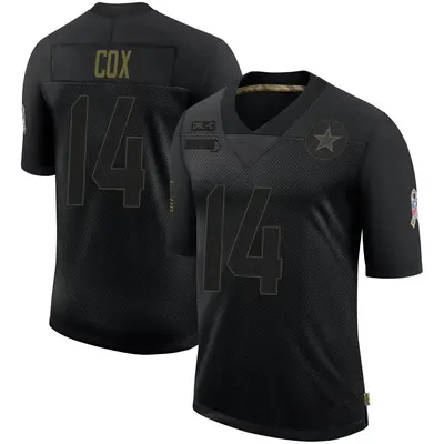 Men's Limited Jabril Cox Dallas Cowboys Black 2020 Salute To Service Jersey