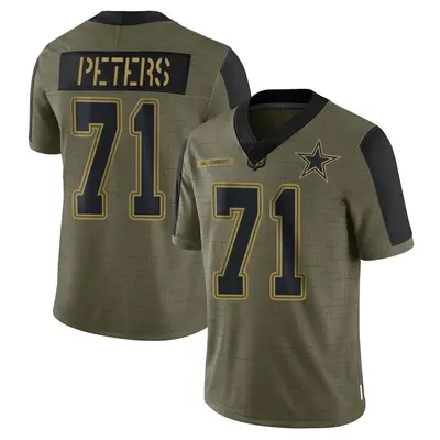 Men's Limited Jason Peters Dallas Cowboys Olive 2021 Salute To Service Jersey