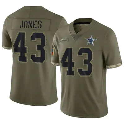 Men's Limited Joe Jones Dallas Cowboys Olive 2022 Salute To Service Jersey