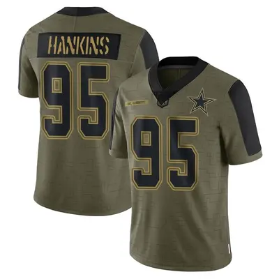 Men's Limited Johnathan Hankins Dallas Cowboys Olive 2021 Salute To Service Jersey