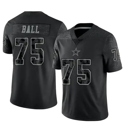 Men's Limited Josh Ball Dallas Cowboys Black Reflective Jersey