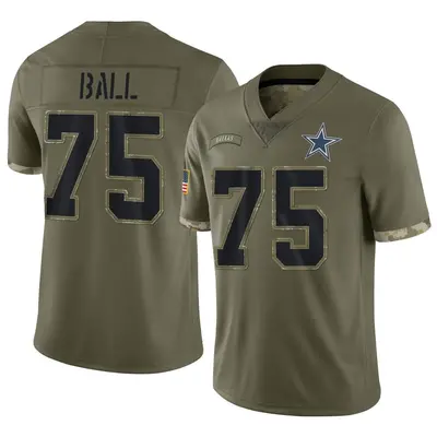 Men's Limited Josh Ball Dallas Cowboys Olive 2022 Salute To Service Jersey