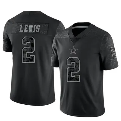 Men's Limited Jourdan Lewis Dallas Cowboys Black Reflective Jersey
