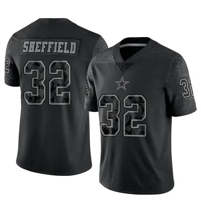 Men's Limited Kendall Sheffield Dallas Cowboys Black Reflective Jersey
