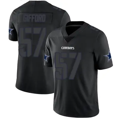 Men's Limited Luke Gifford Dallas Cowboys Black Impact Jersey