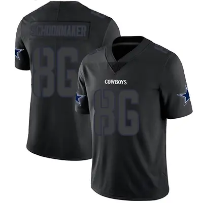 Men's Limited Luke Schoonmaker Dallas Cowboys Black Impact Jersey