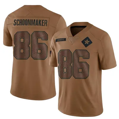 Men's Limited Luke Schoonmaker Dallas Cowboys Brown 2023 Salute To Service Jersey