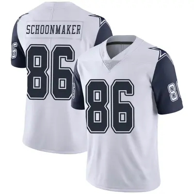 Men's Limited Luke Schoonmaker Dallas Cowboys White Color Rush Vapor Untouchable Jersey