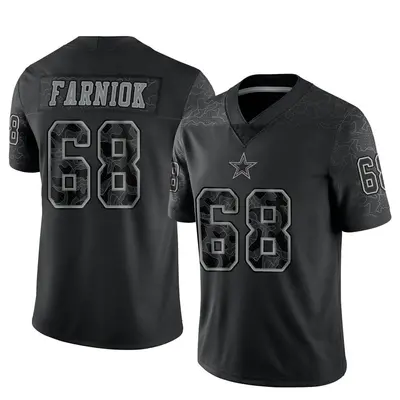 Men's Limited Matt Farniok Dallas Cowboys Black Reflective Jersey