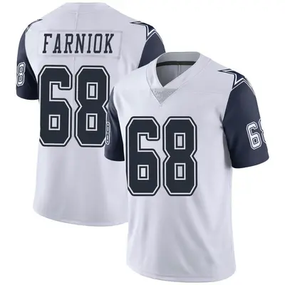 Men's Limited Matt Farniok Dallas Cowboys White Color Rush Vapor Untouchable Jersey