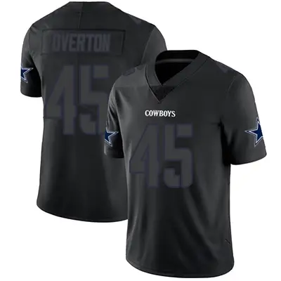 Men's Limited Matt Overton Dallas Cowboys Black Impact Jersey
