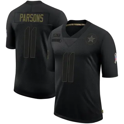 Men's Limited Micah Parsons Dallas Cowboys Black 2020 Salute To Service Jersey